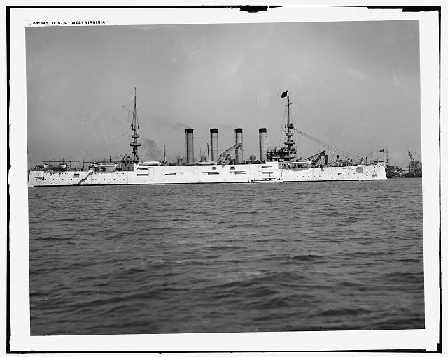 U.S.S. West Virginia Navy c1900 Old Photo