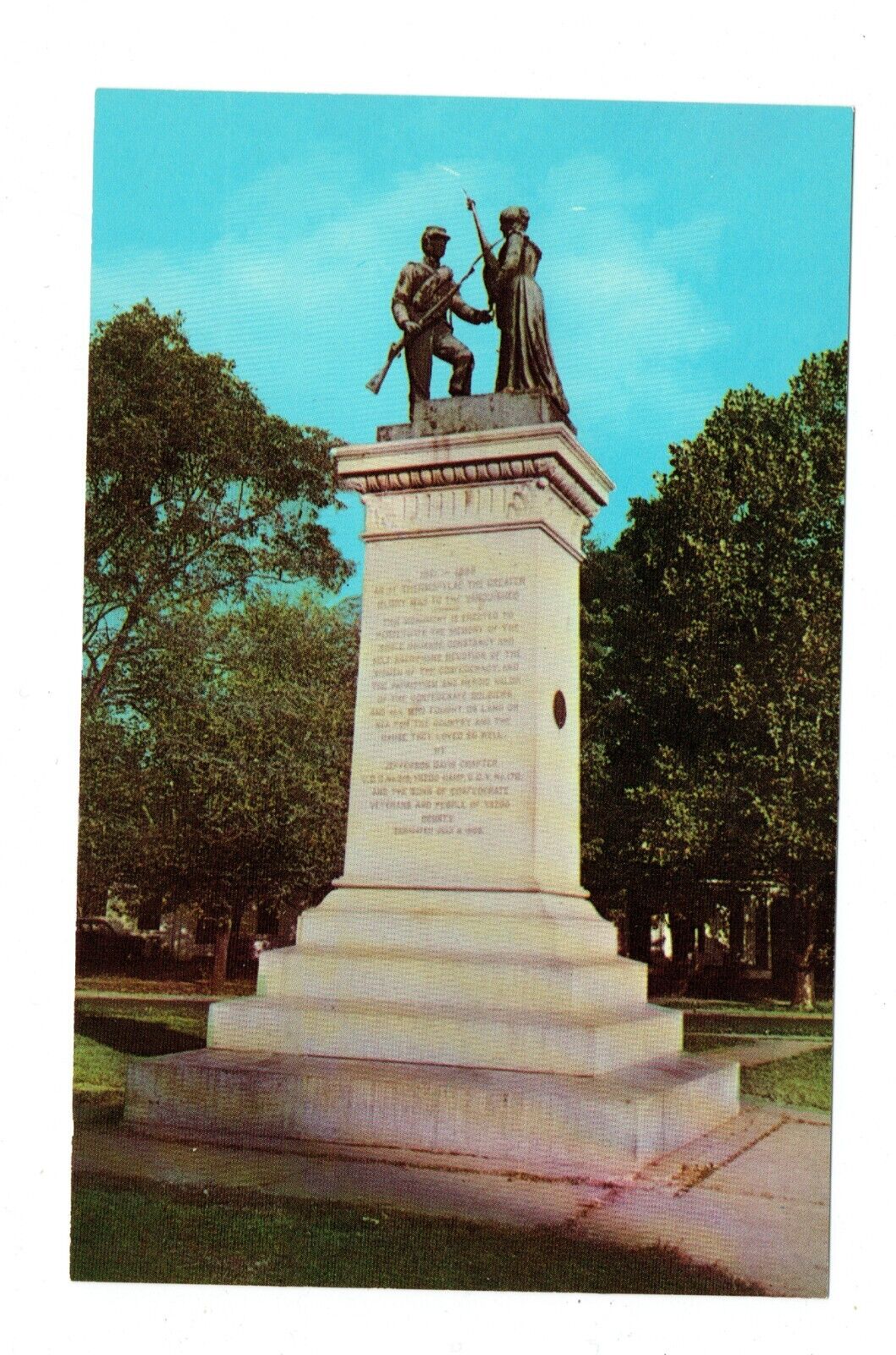 Vin Postcard (1MS, Yazoo City Confederate Monument DS-918 UP  (860)