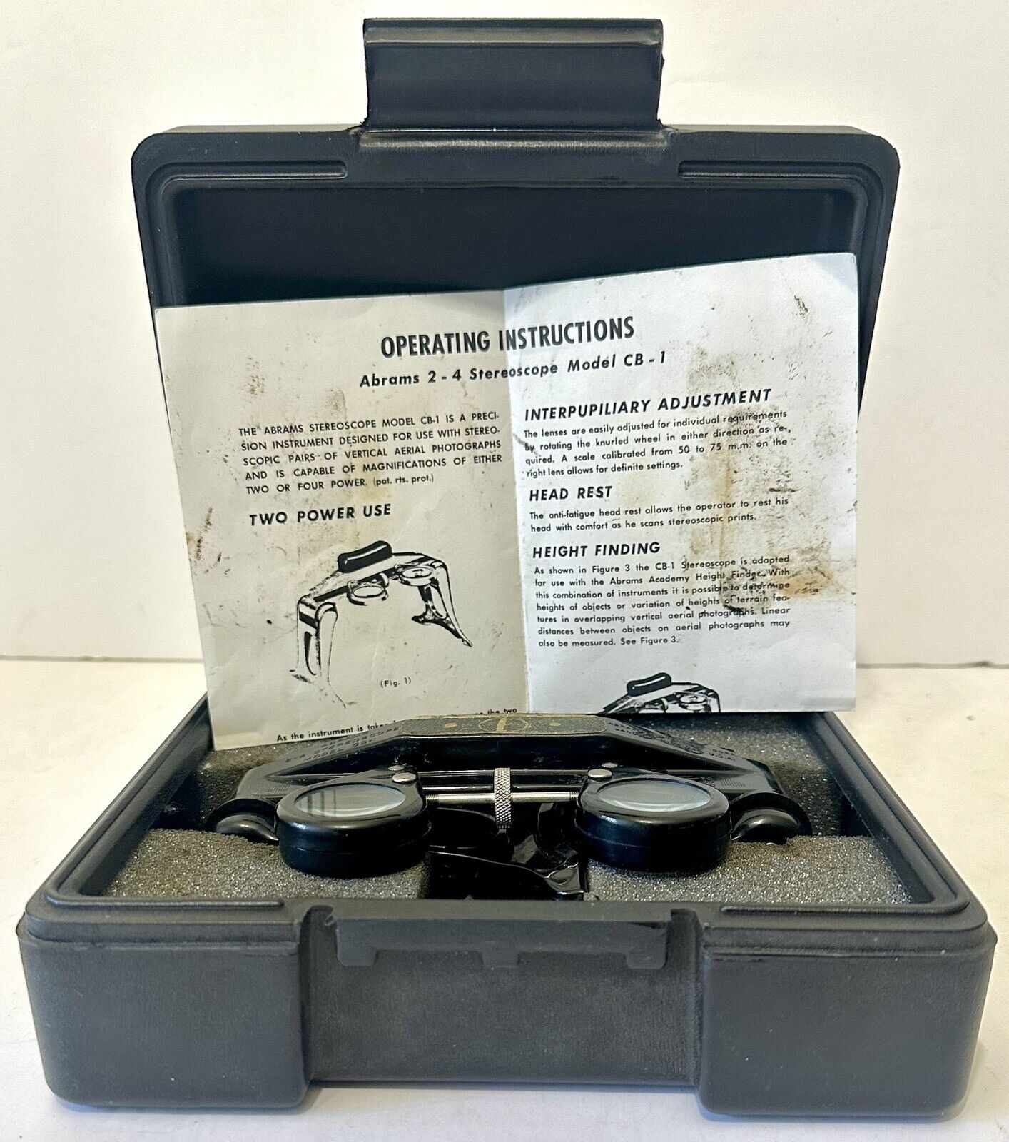 Vintage Original Abrams Instrument Model CB-1 Stereoscope 2-4 Power