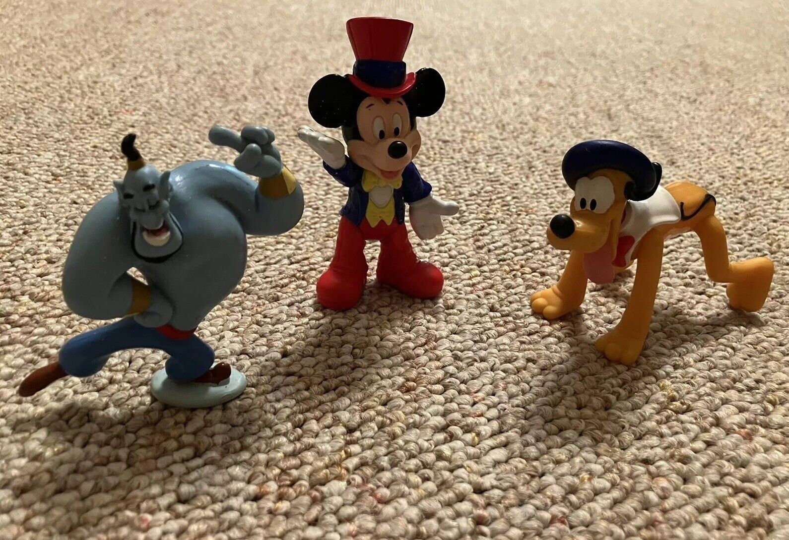 Lot Of 3 Vintage Disney Figurines Cake Toppers Genie Pluto Mickey