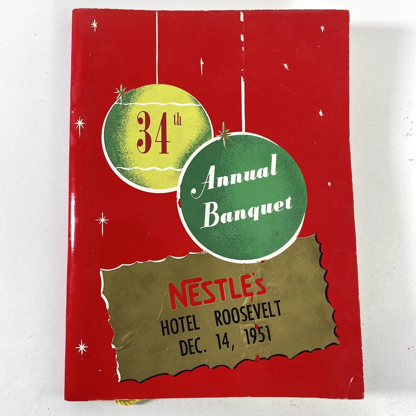 Nestle’s Chocolate Vintage 1951 34th Annual Banquet Program Hotel Roosevelt Rare
