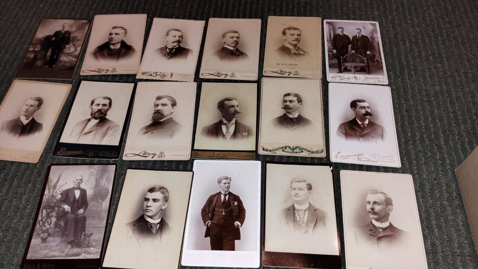 Lot Of 48 Antique  Cabinet Card Photos One Family Estate Ohio 