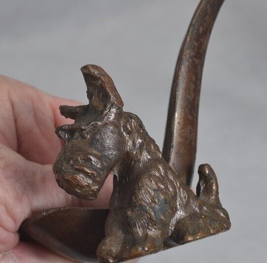  antique smoking pipe stand bronze scotty dog terrier 1900 original 