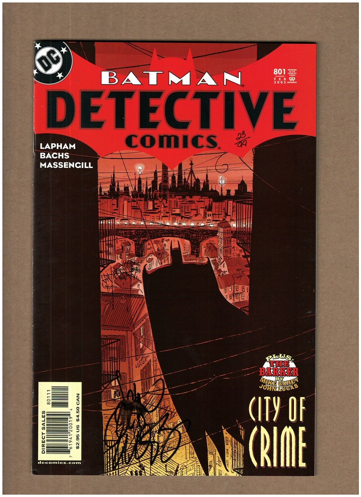 Detective Comics #801 Batman Dynamic Force DF signed 23/99 John Lucas VF/NM 9.0