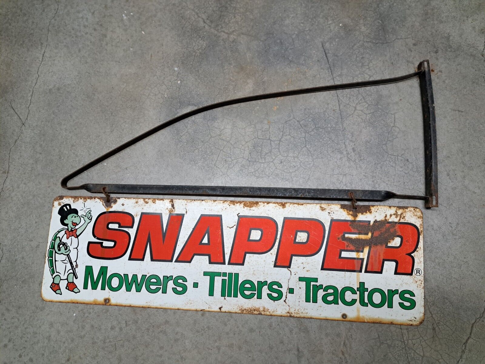 Vintage Snapper Lawn Mower Metal Sign And Hanger