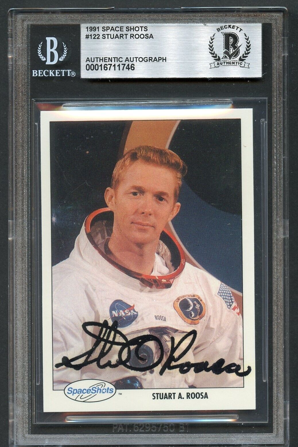 Stuart Roosa #122 signed autograph auto 1991 Space Shots NASA Card BAS Slabbed