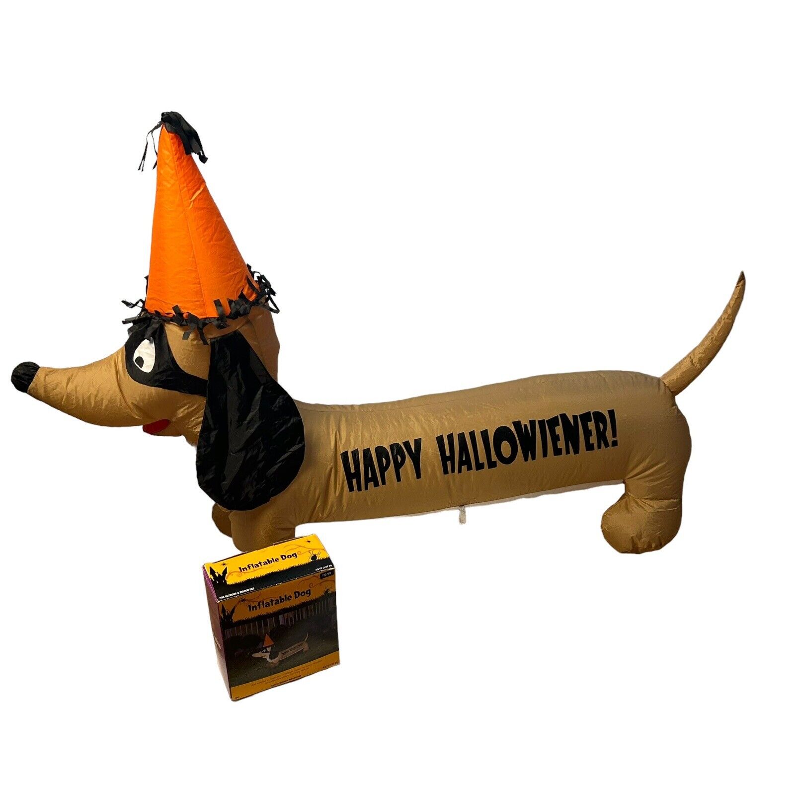 4.5 Ft Happy Hallowiener Dachshund Wiener Dog Air Blown Inflatable Halloween