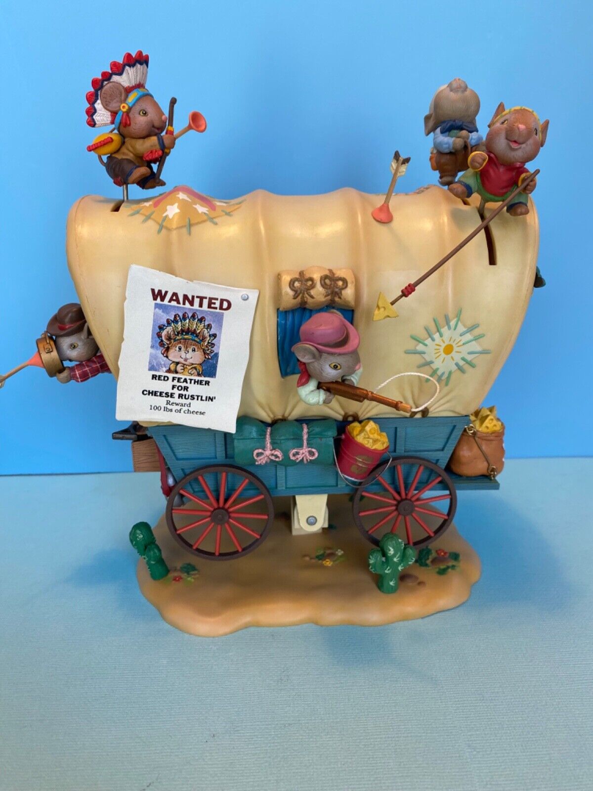 Enesco Waggin Tails musical covered wagon excellent condition