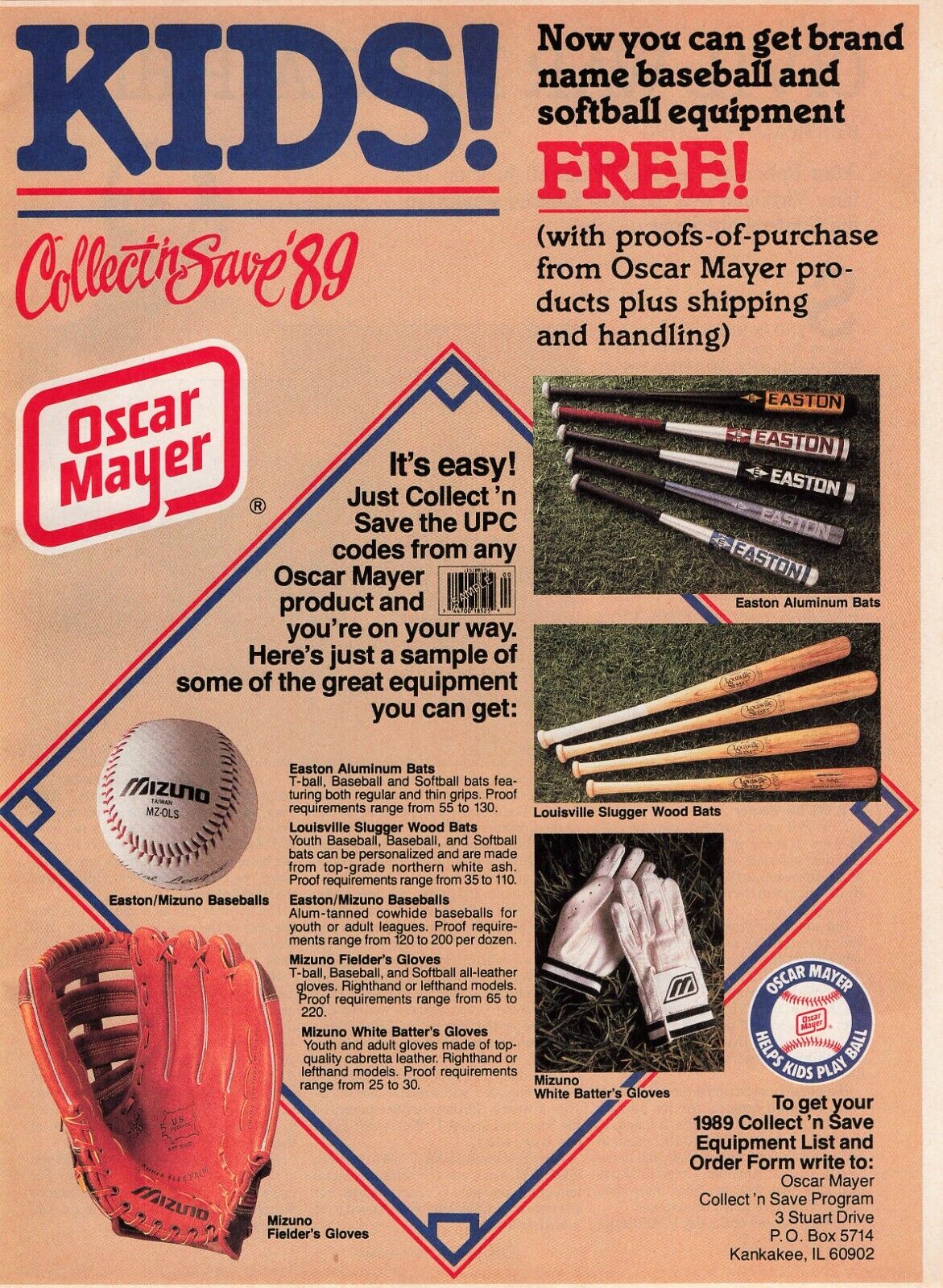Mizuno Baseball Ad Easton Louisville Bats 80\'S Vtg Print Ad 8X11 Wall Poster Art