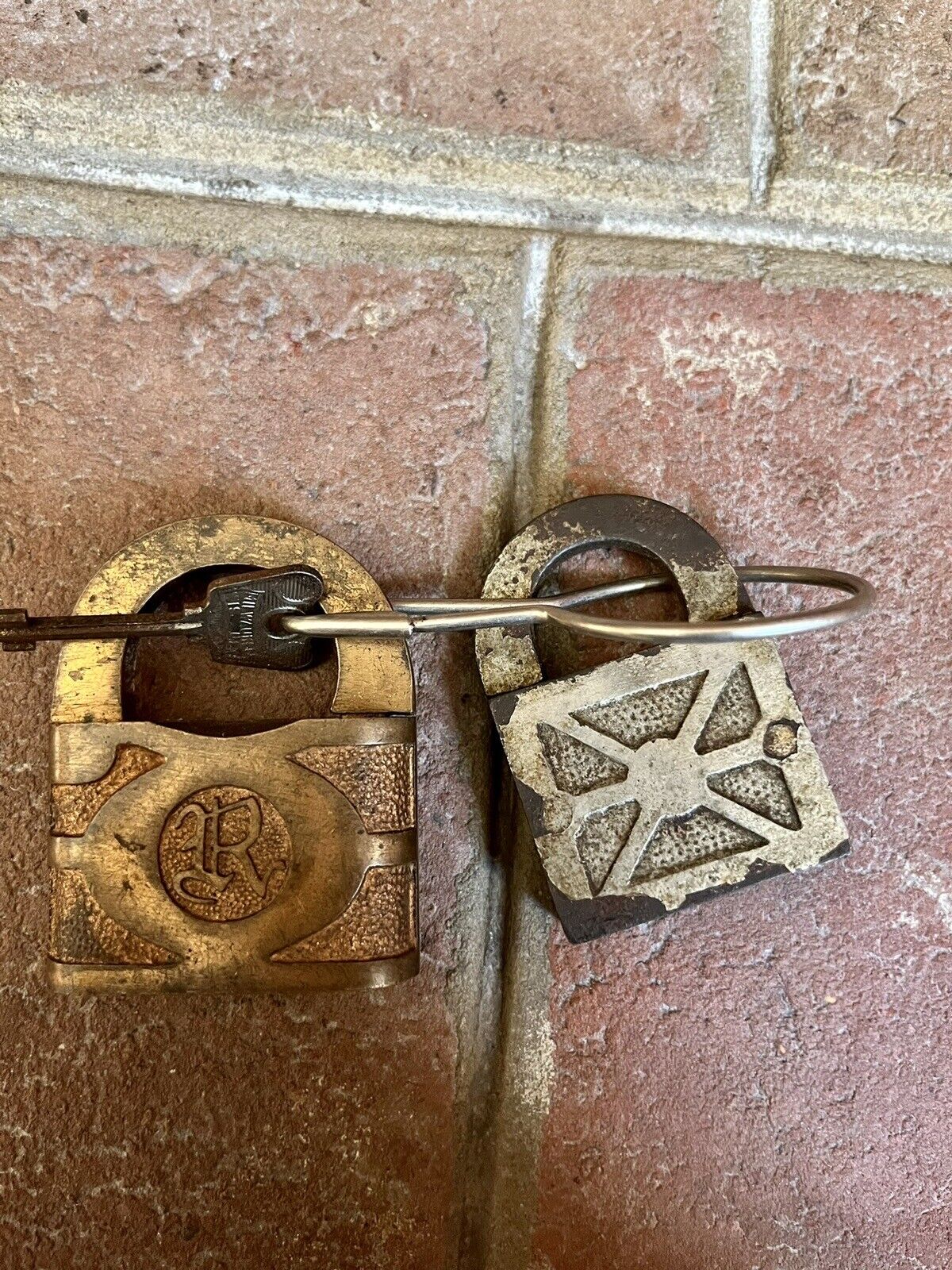 Vintage Secure Small Solid Brass Padlocks Made in England with Key - Set Of 2