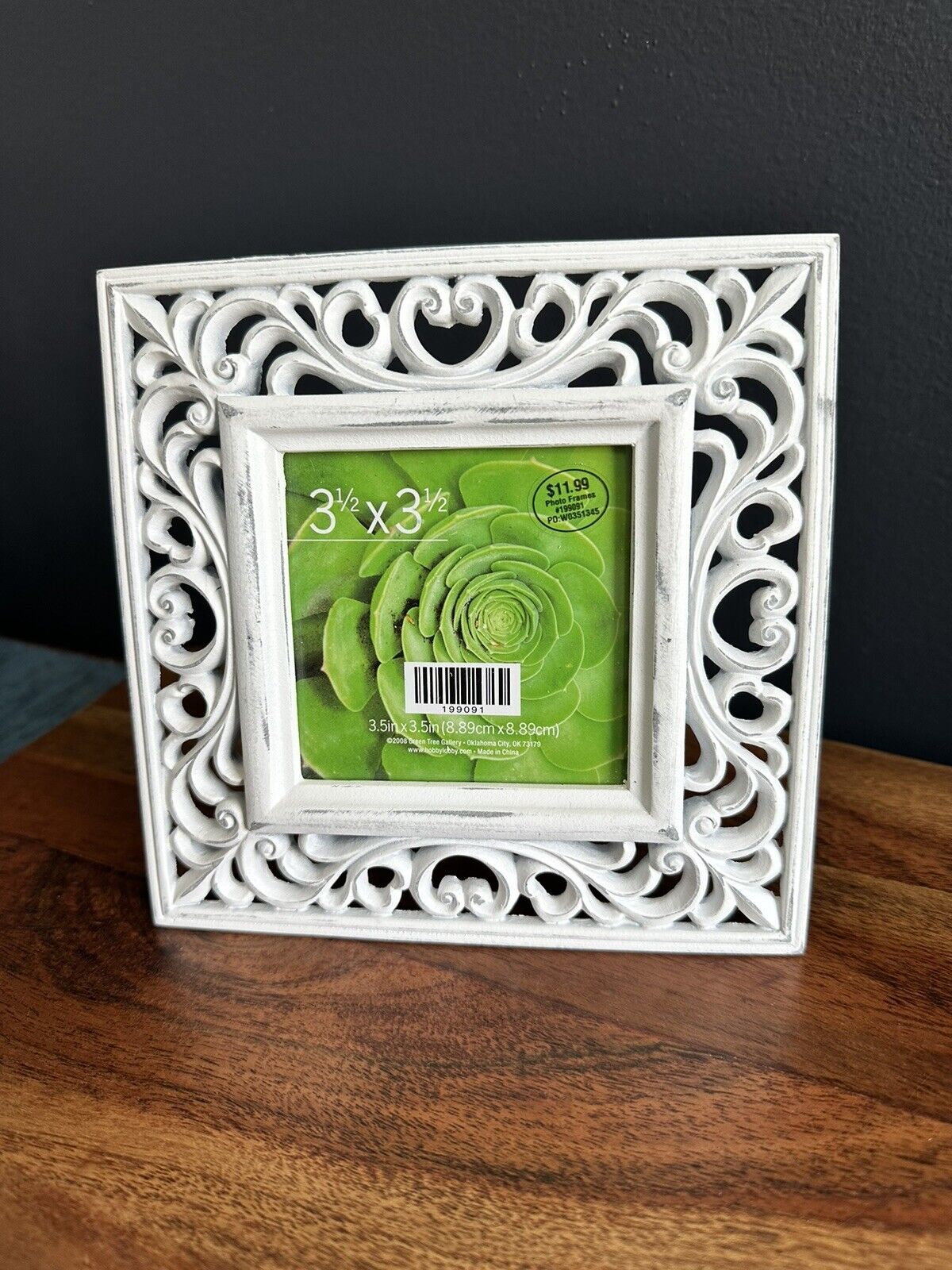 3 - Rustic White 3.5” X 3.5” Photo Frames NWOT Retails For $11.99 ea. Grouping