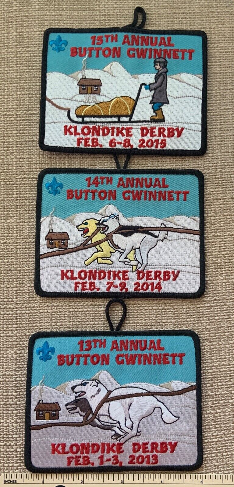 12013-2015 BUTTON GWINNETT Klondike Derby Boy Scout PATCHES DP BSA Winter Camp