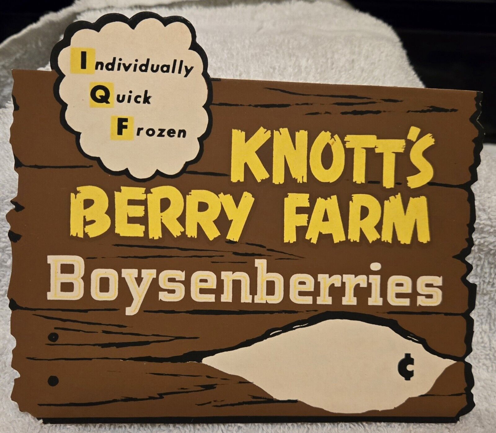KNOTT'S BERRY FARM Boysenberry, 1960's Grocery Store Display Price Sign **RARE**
