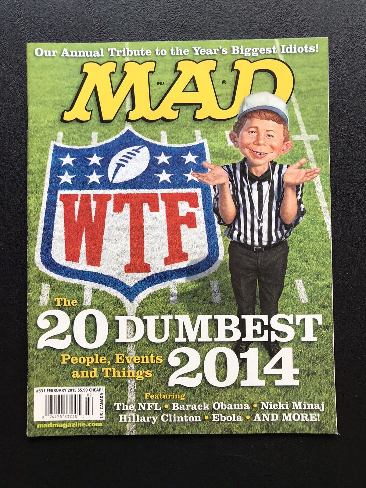 Mad Magazine NFL Football ￼Unread Mint Cond. Feb. 2015 #531 Dumbest￼ of 2014￼