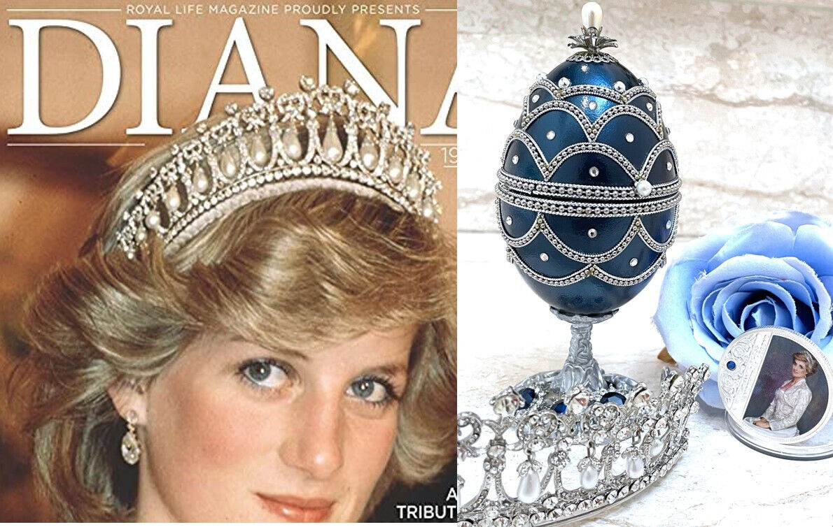 pse 1981 Antique style Fabergé Eggs Royal Blue Faberge egg Royal Family
