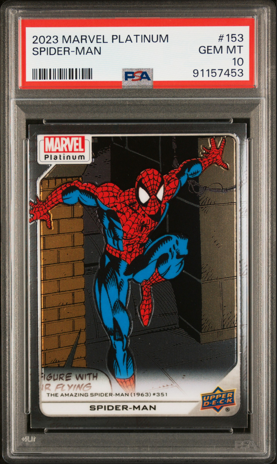 2023 Upper Deck Marvel Platinum SPIDER-MAN PSA 10 #153 POP 1
