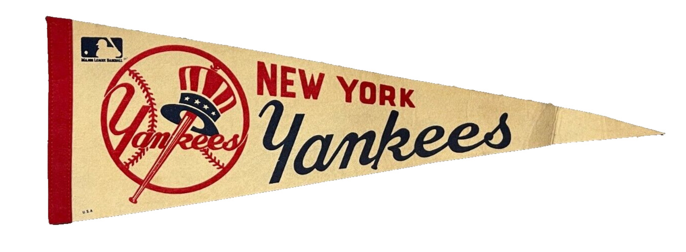 New York Yankees Vintage Felt Pennant Flag MLB NY Major League Baseball 24”