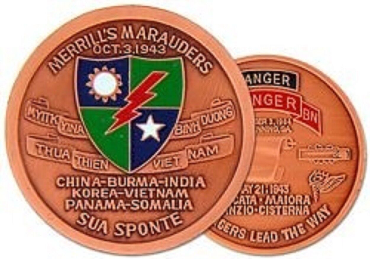 ARMY MERRILL'S MARAUDERS 3RD RANGER CHALLENGE COIN 