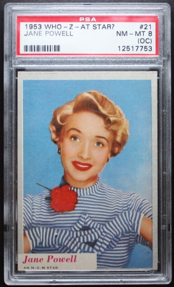 1953 Topps Who-Z-At-Star? Jane Powell Card #21 PSA 8 (OC)