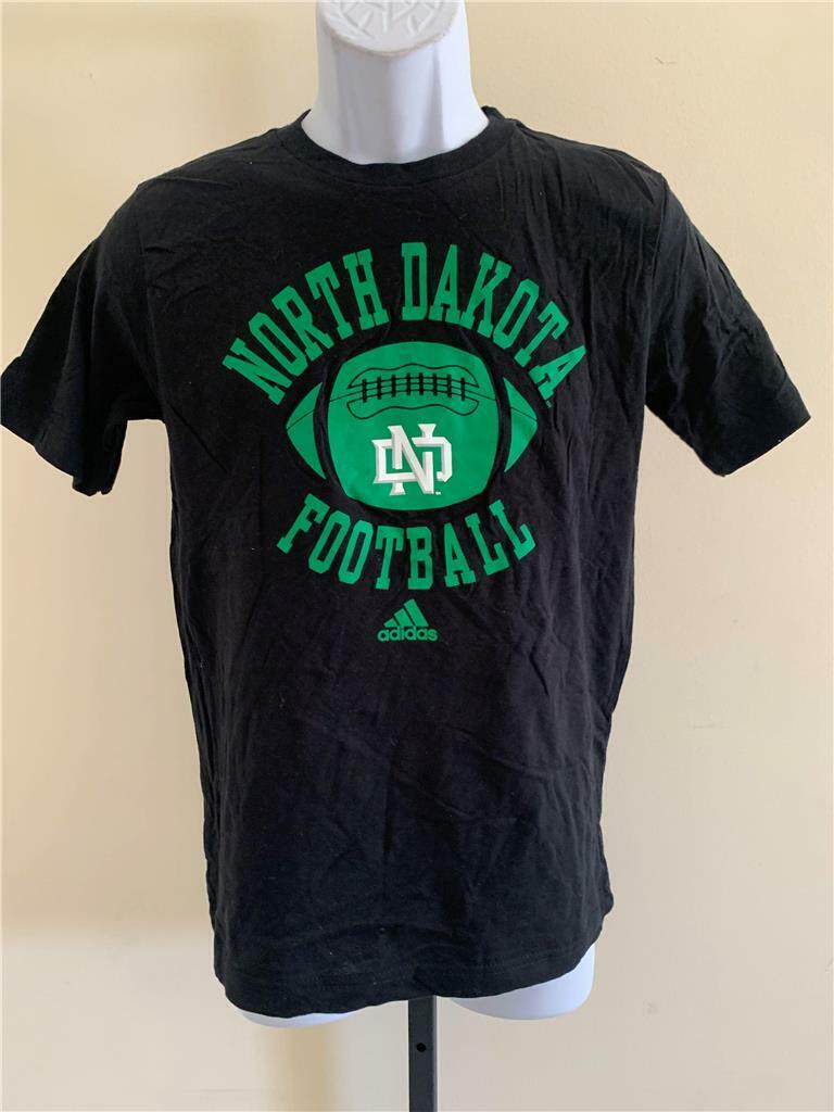 New North Dakota Fighting Hawk Youth Size L Large Black Adidas Shirt