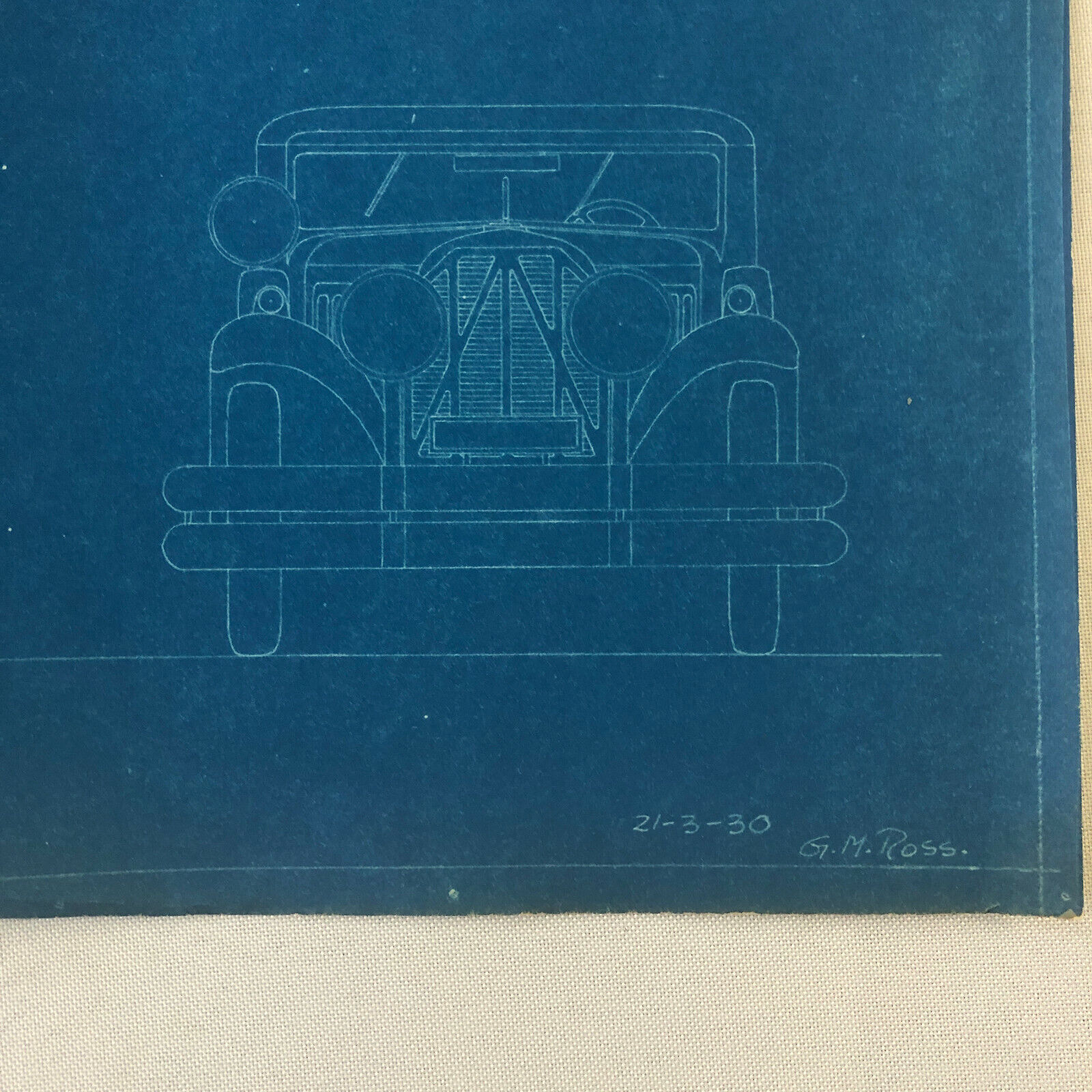1930 Coachbuilder Car Design Blueprint Rendering Blue Print Sport Cabriolet Body