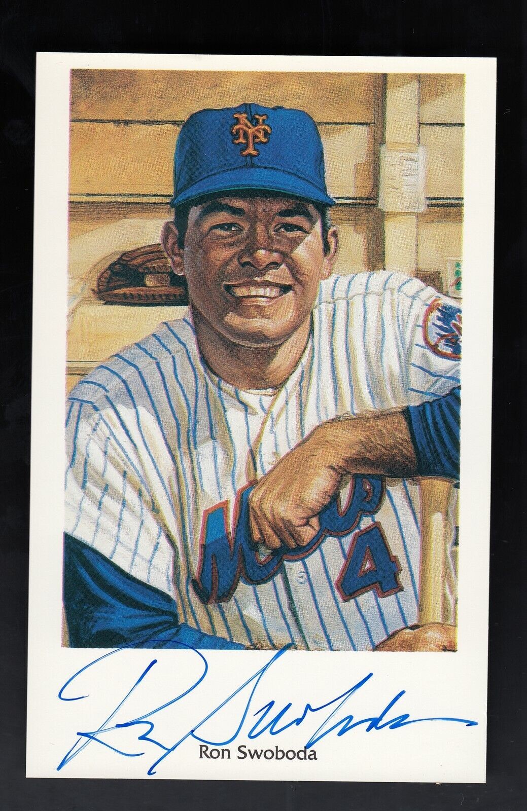 Ron Swoboda 1969 Miracle Mets Postcard from Ron Lewis Art PSA/DNA