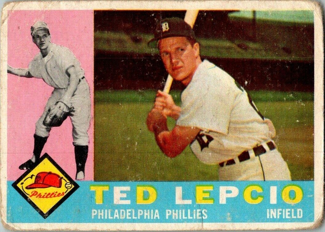 1960 Topps Baseball Card Good # 97 Ted Lepcio