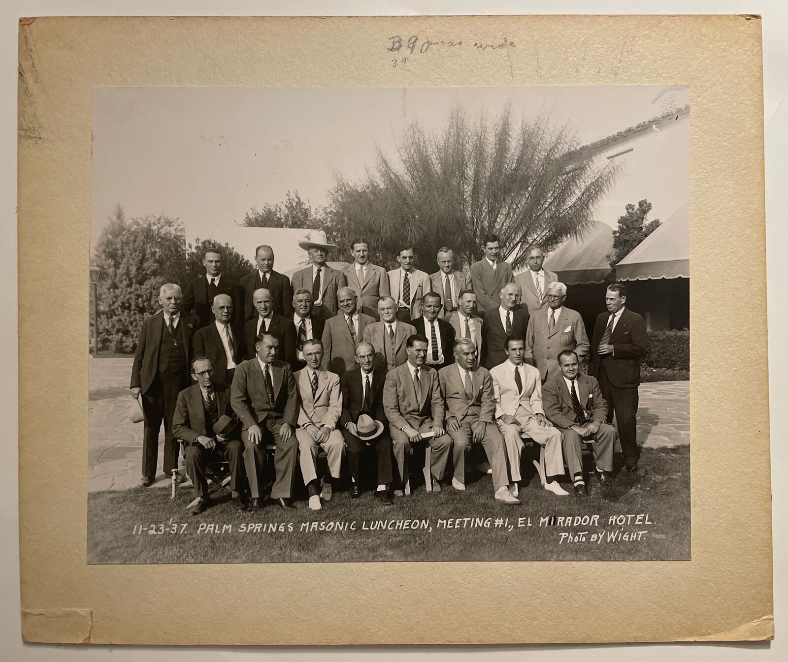 Original RARE 1937 Photo Palm Springs Luncheon Meeting Vintage 10” x 12”