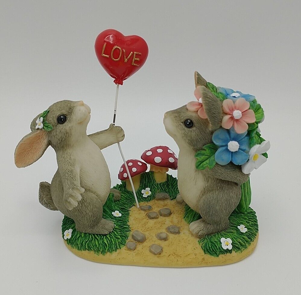 Charming Tails Fits and Floyd Figurine Love Is in The Air Whimsical Bunnies