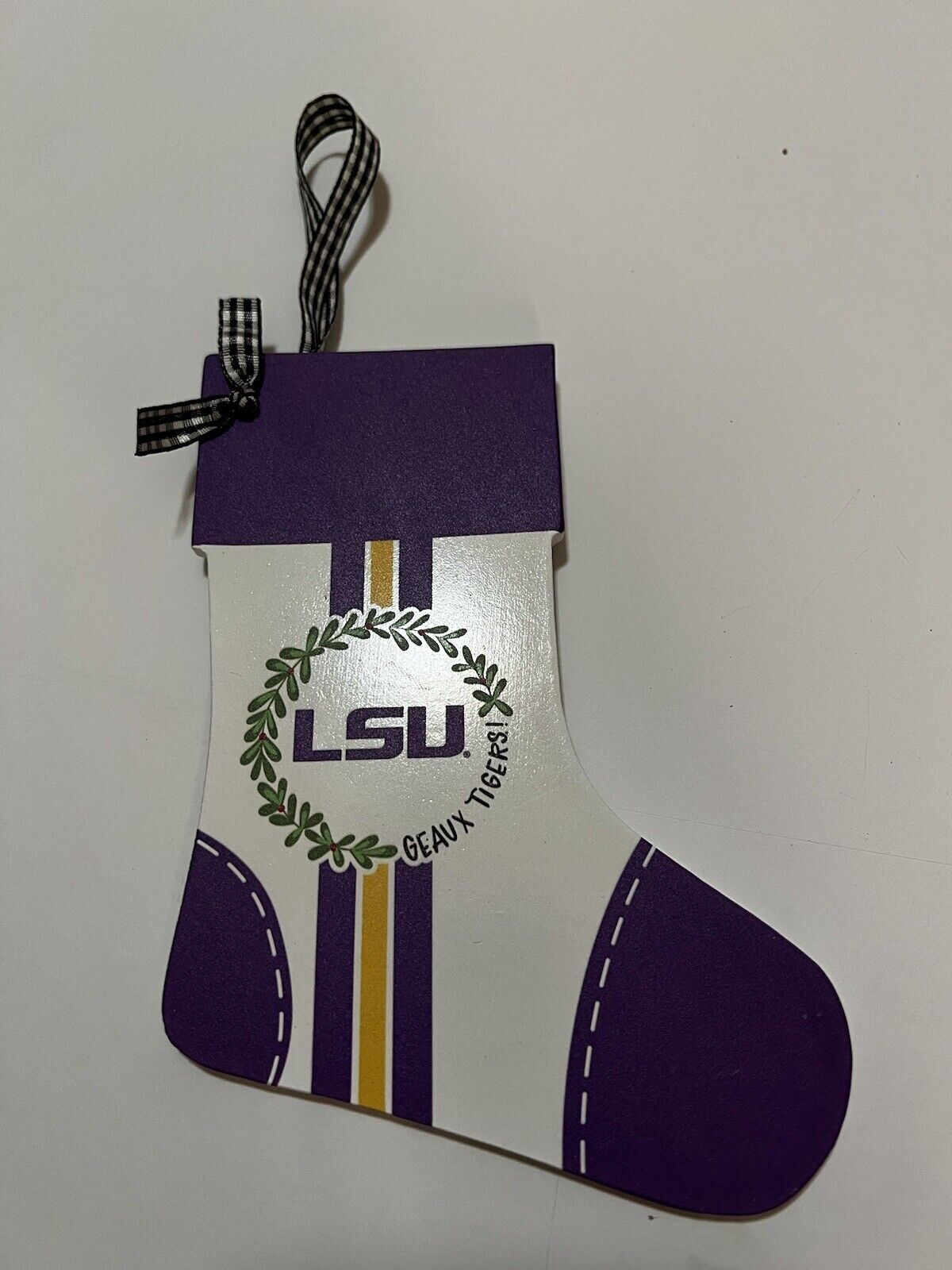 LSU Tigers Christmas Ornament NCAA Football Wooden Stocking Decoration New