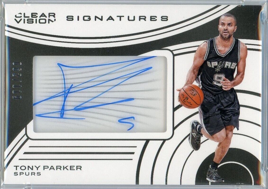 /119 Tony PARKER 2015-16 Panini CLEAR VISION NBA SIGNATURES Spurs AUTO GLASS Hof