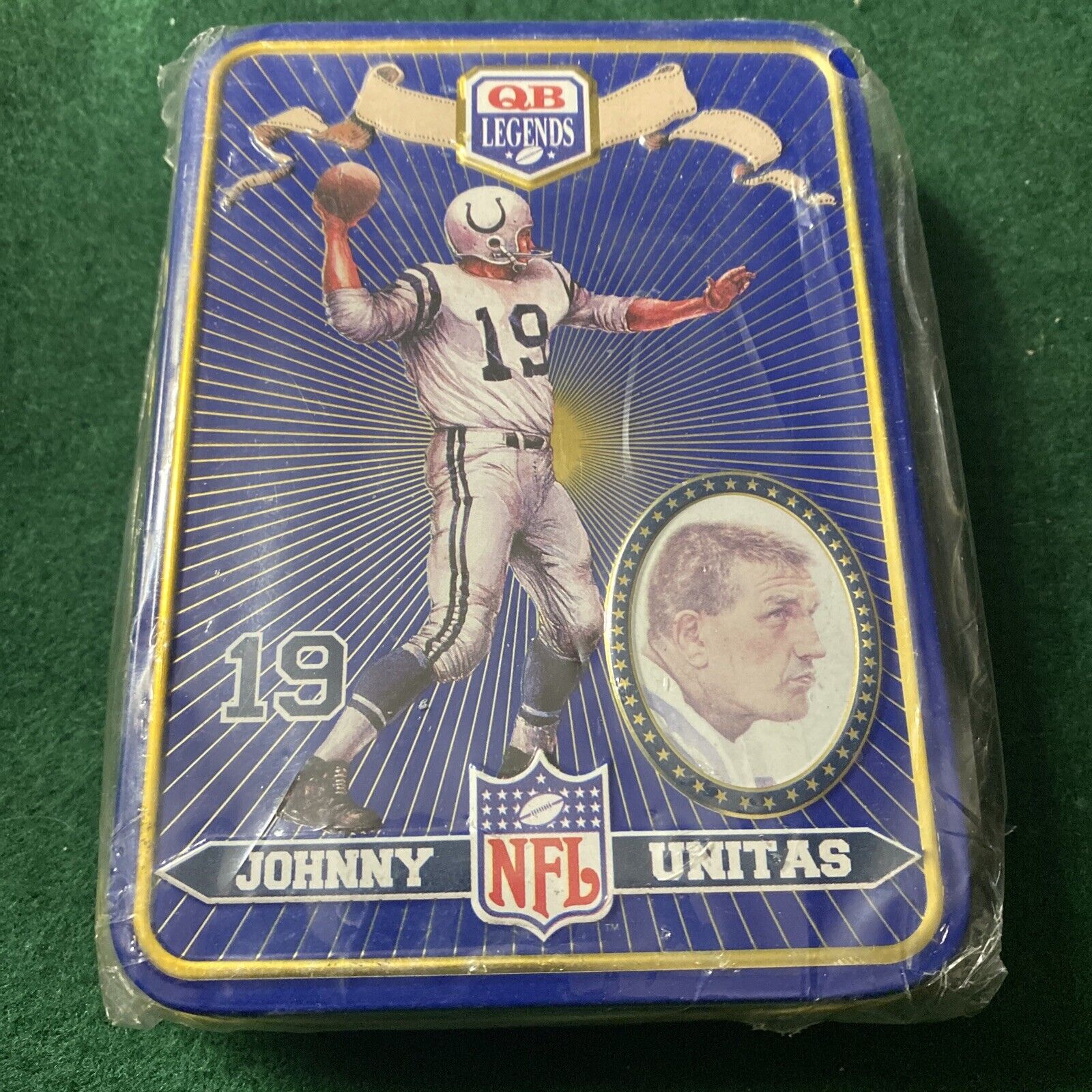Johnny Unitas QB Legends - Quarterback Tin - Two Sets of Playing Cards - Sealed