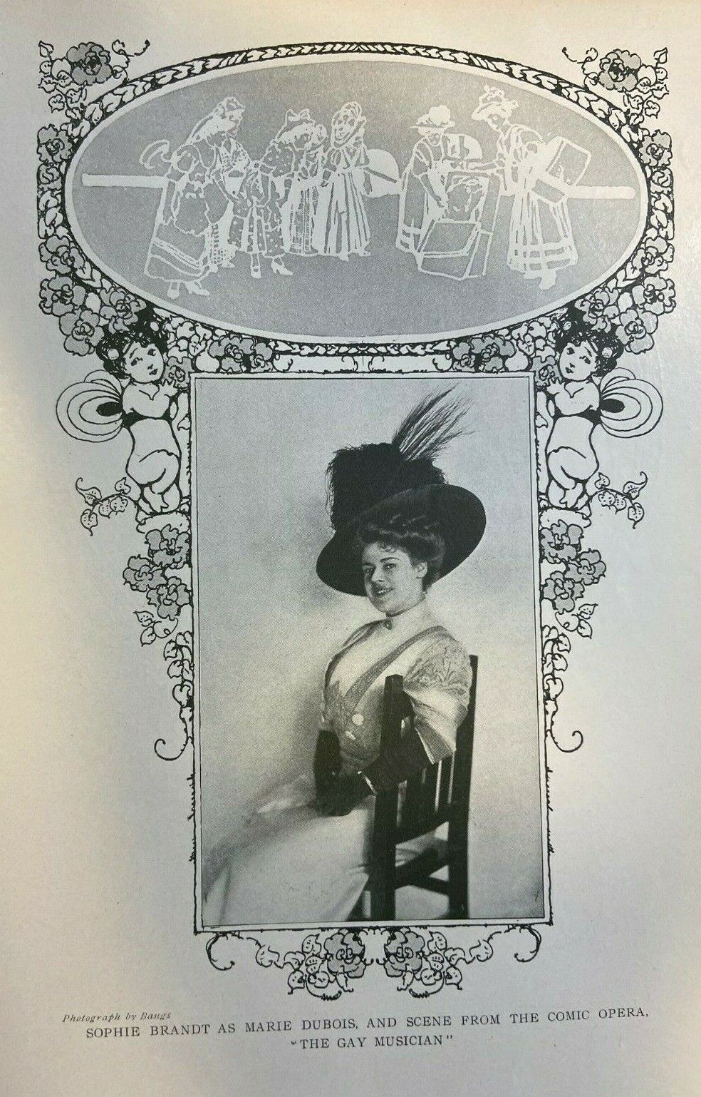 1908 Vintage Magazine Illustration Actress Sophie Brandt