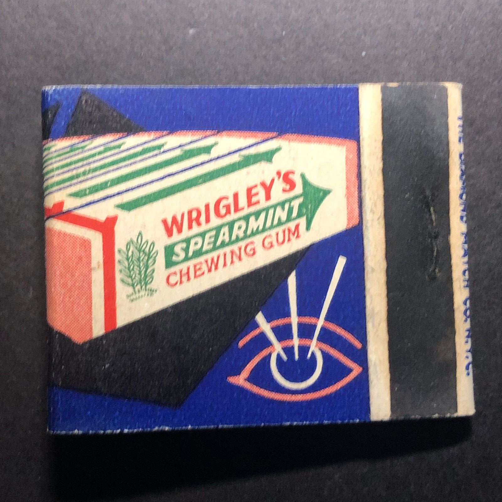 Wrigley\'s Spearmint Chewing Gum Full Matchbook c1940\'s VGC Scarce
