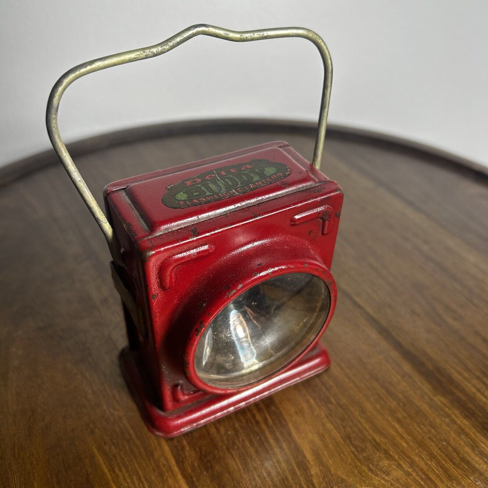Antique Delta Buddy Lamp Lantern Flashlight Red Metal Handheld Rail Instructions