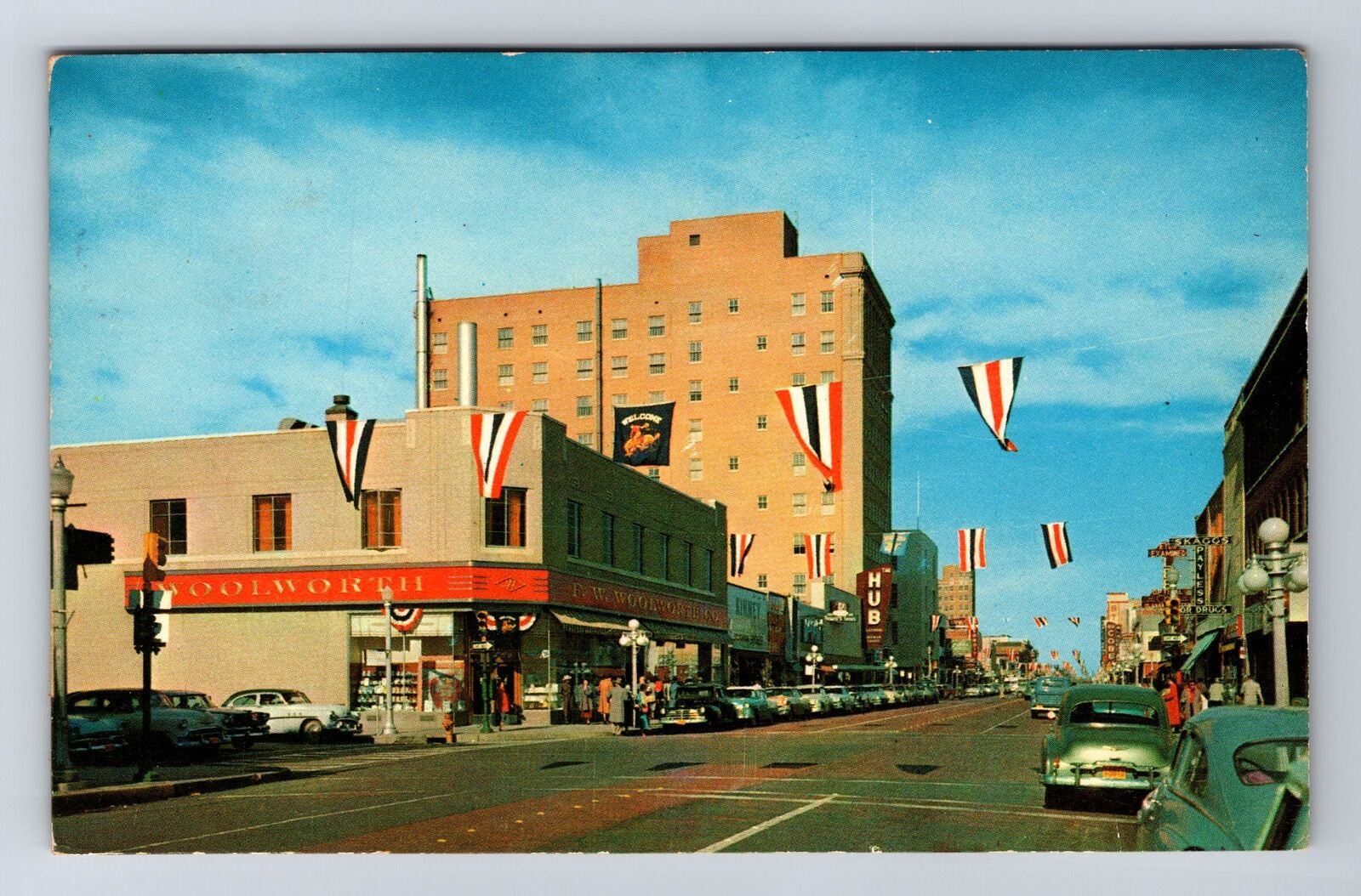 Amarillo TX-Texas, Polk Street, Advertisment, Antique, Vintage Postcard
