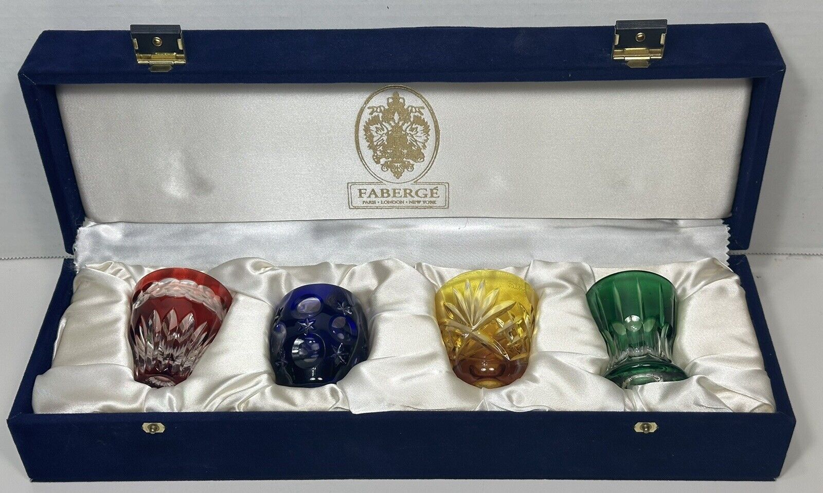 Fabergé Bohemian Vodka Shot Glass Set Imperial Collection Na Zdorovye Velvet Box