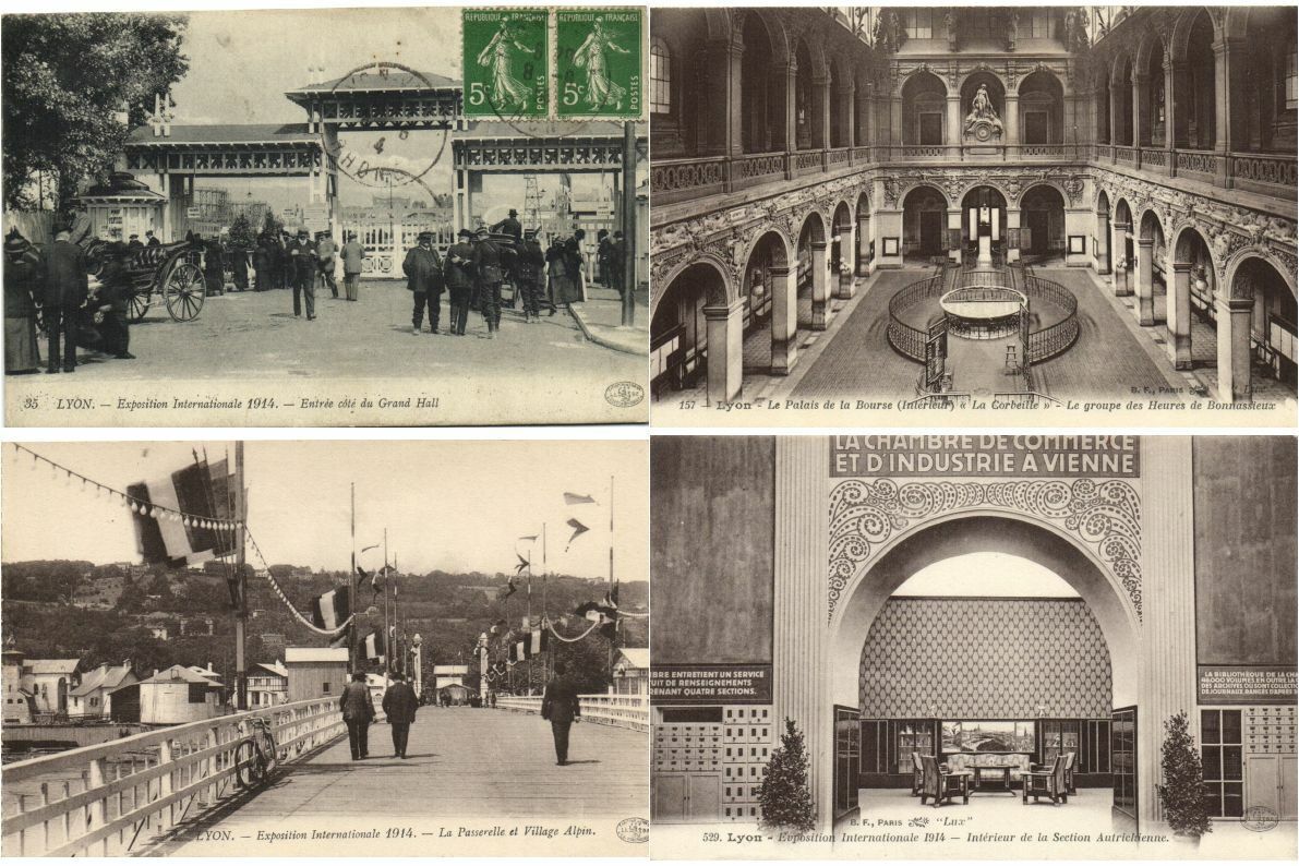 LYON FRANCE 1914 EXPO 34 Vintage Postcards (L3653)