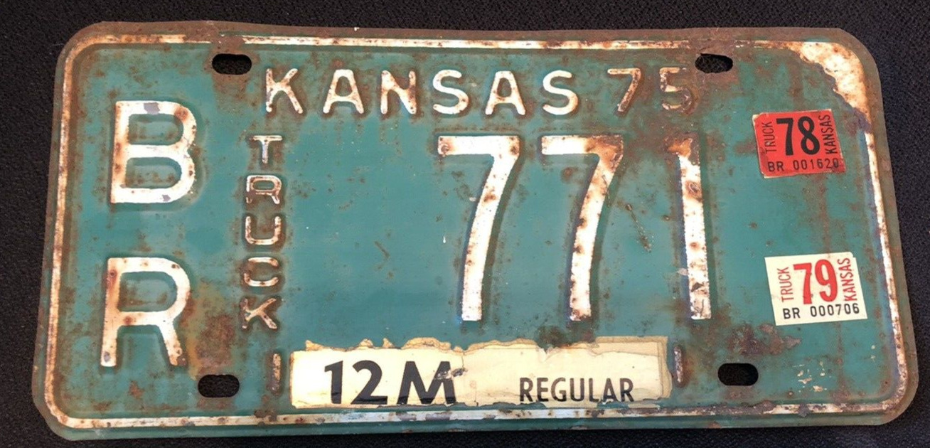 Vintage License Plate Kansas  1975 Tag Brown County Kansas