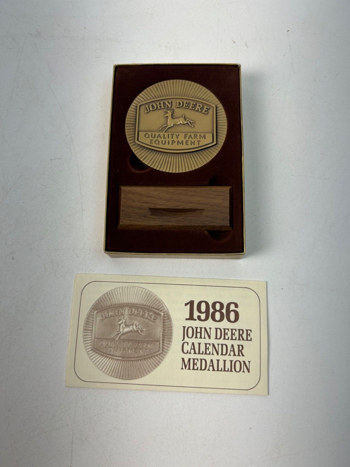 1986 John Deere Calendar Medallion in Original Box