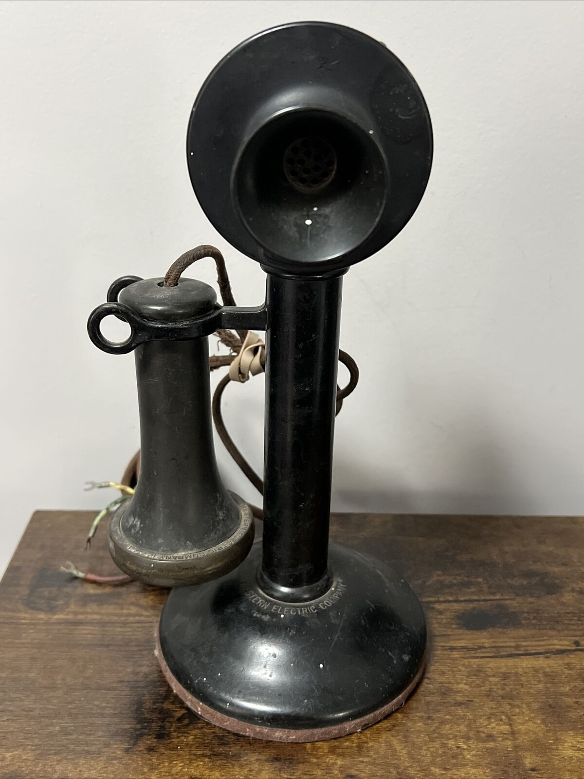VTG Antique 1904 Western Electric Co. Candlestick Phone + 144 AW Receiver