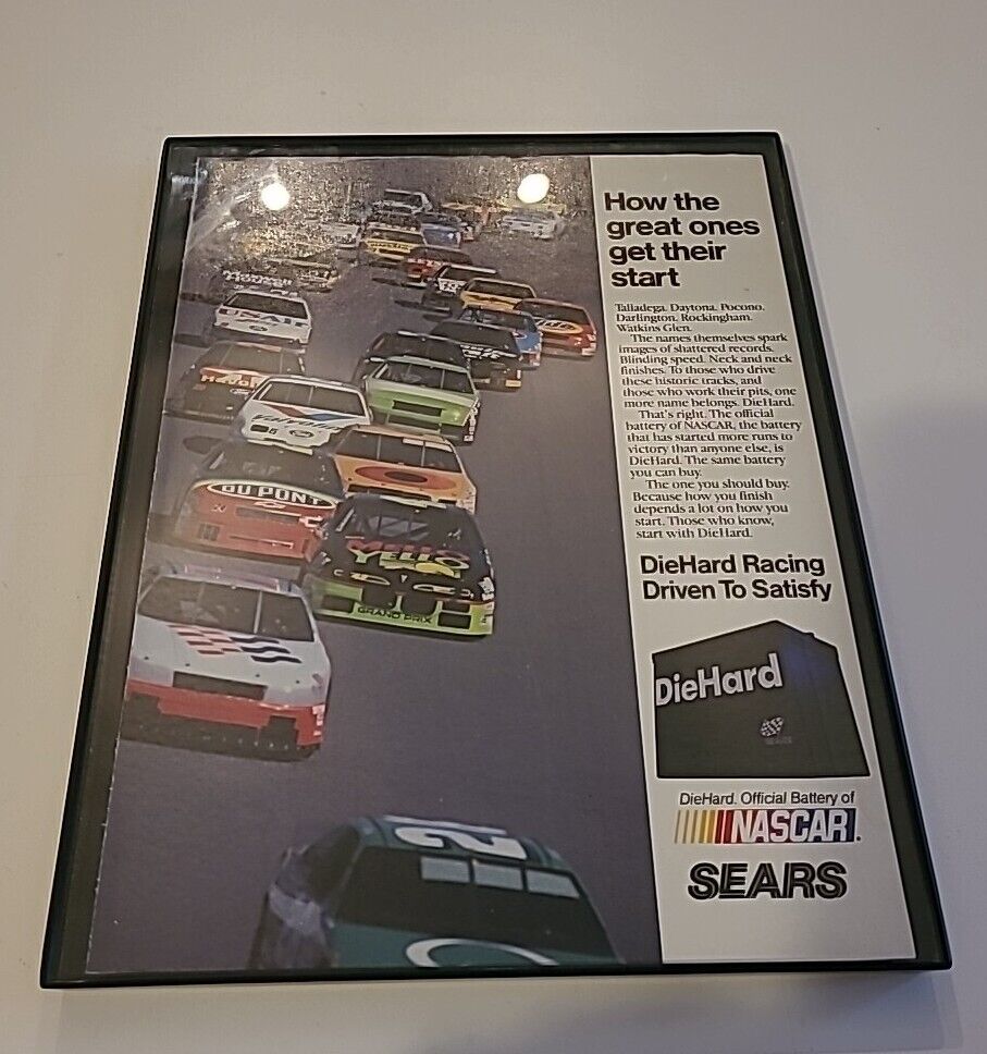 Die Hard Battery Print An 1993 Nascar Sears Framed 8.5x11 