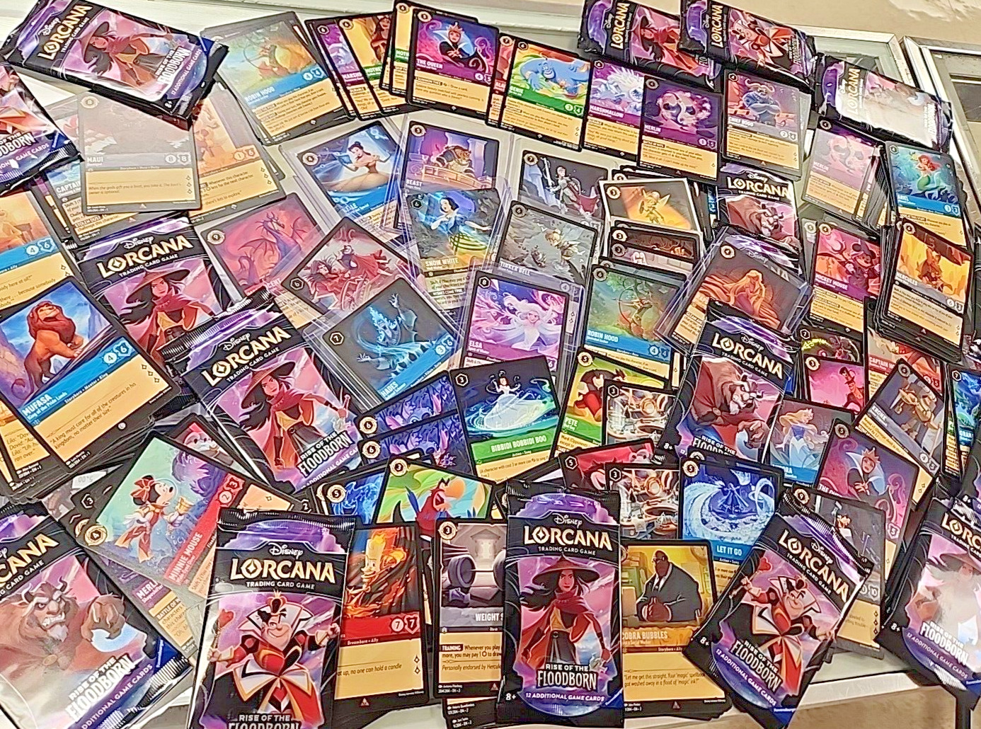 Disney Lorcana Card Collection Lot COLD FOILS Super RARES  + Sealed Booster Pack