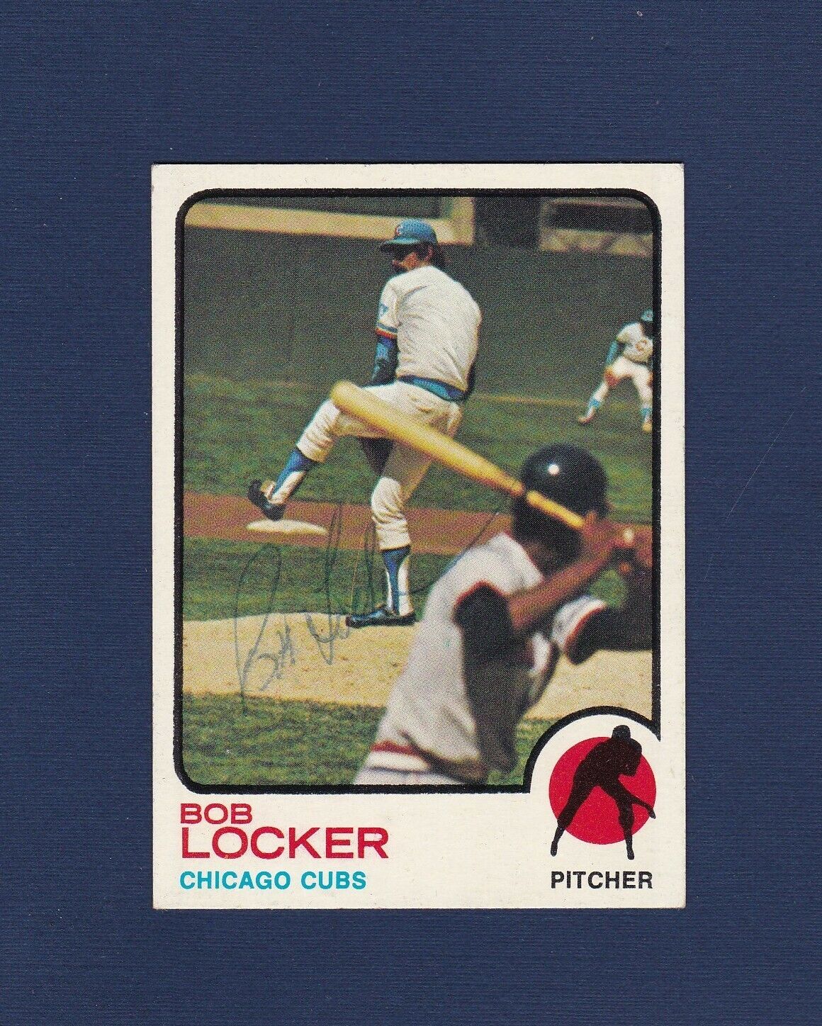 Bob Locker signed Chicago Cubs 1973 Topps baseball card