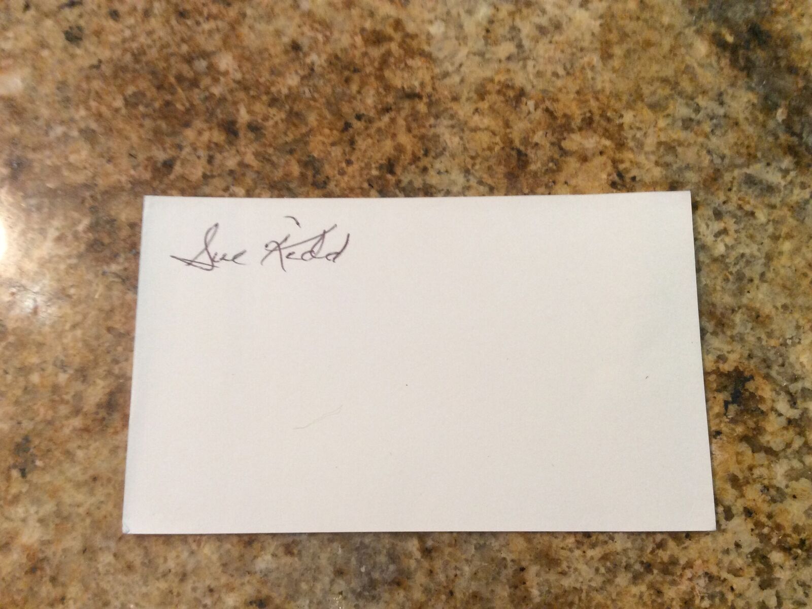 Sue Kidd AAGPBL signed index card  (South Bend Blue Sox’s)