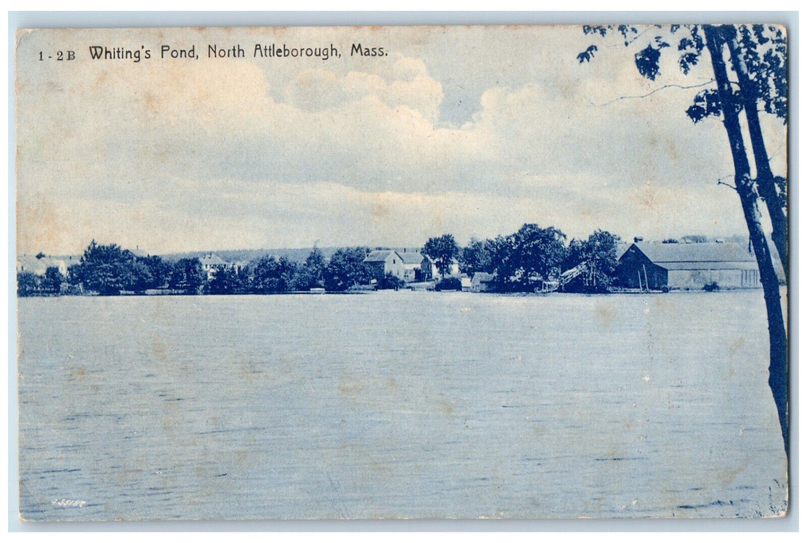 1911 Whiting\'s Pond North Attleboro MA Antique Posted AR Block Postcard
