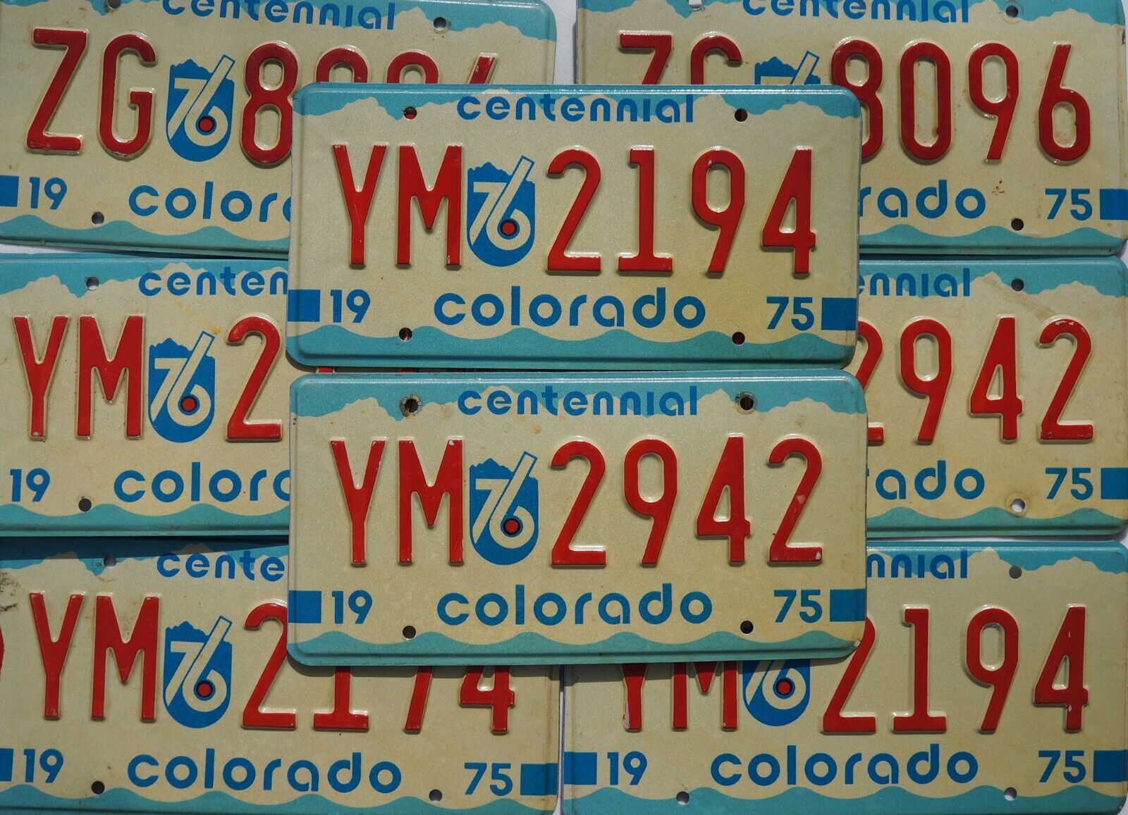 One or More 1975 1976 1977 COLORADO State BICENTENNIAL License Plate Tags