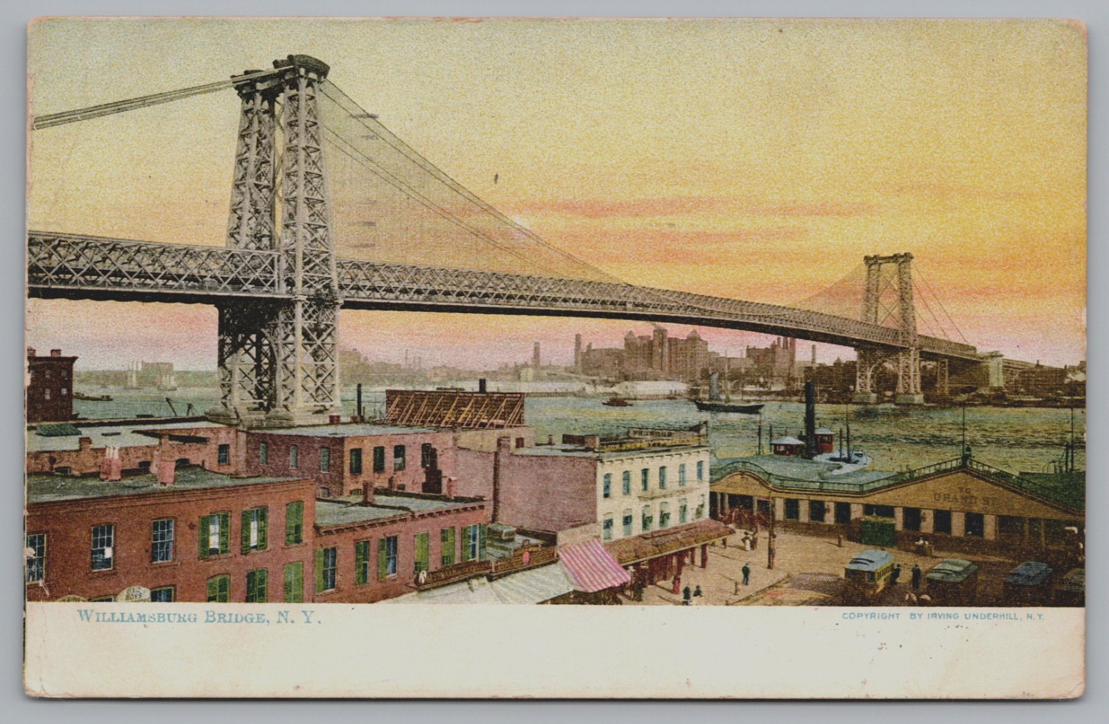 Postcard, Williamsburg Bridge, New York, NY, Posted 1906