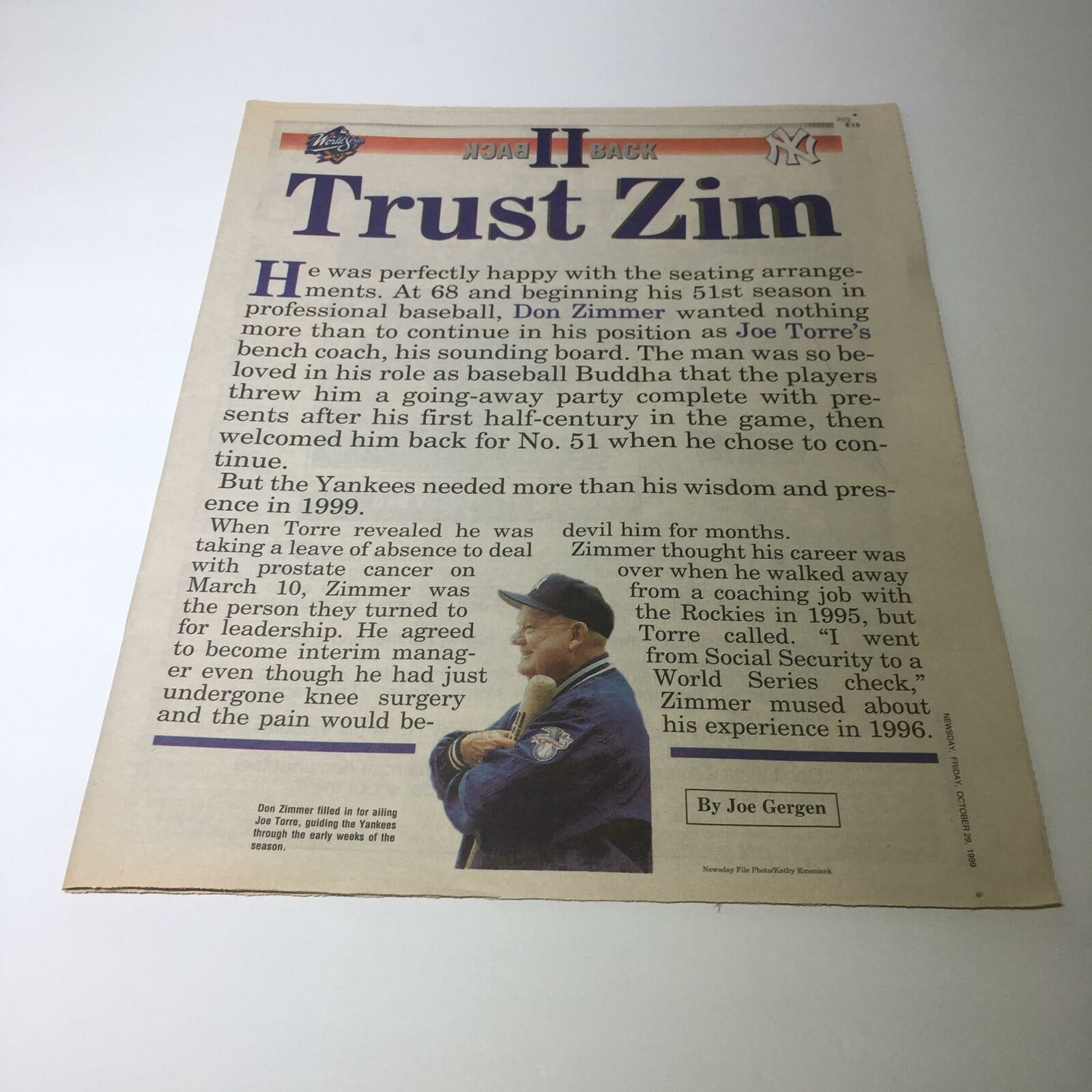 Newsday: Trust Zim Don Zimmer, Back II Back