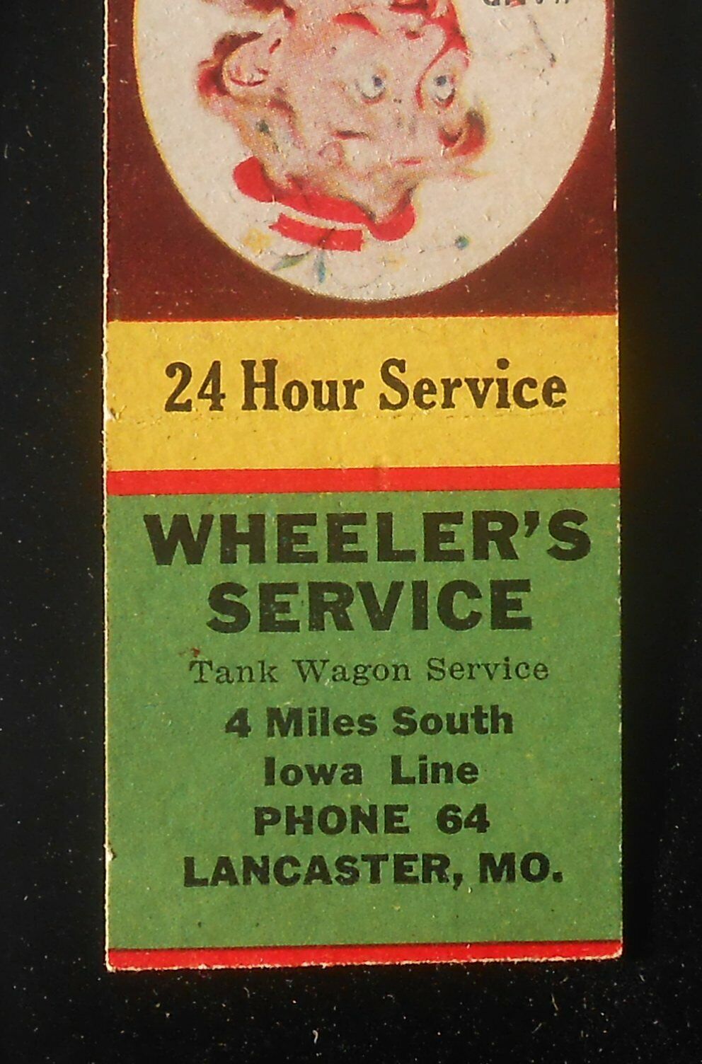 1940s Wheeler's Service Tank Wagon Service Phone 64 4 Miles South Lancaster MO